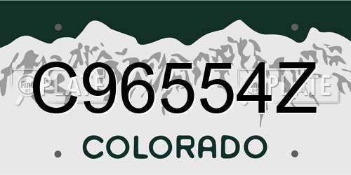 C96554Z Colorado License Plate