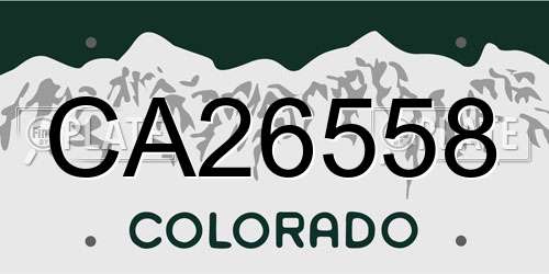 CA26558 Colorado License Plate