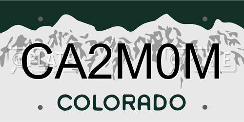 CA2M0M Colorado License Plate