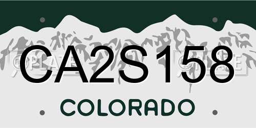 CA2S158 Colorado License Plate