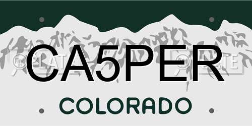 CA5PER Colorado License Plate