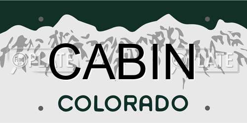 CABIN Colorado License Plate