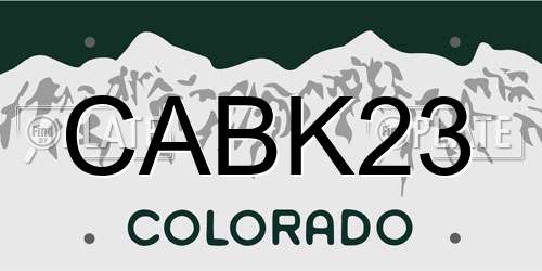 CABK23 Colorado License Plate