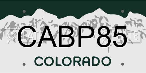 CABP85 Colorado License Plate