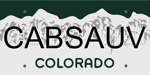 CABSAUV Colorado License Plate