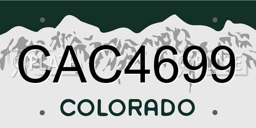 CAC4699 Colorado License Plate