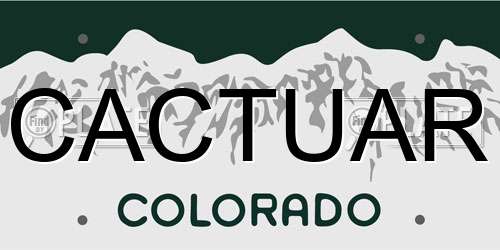 CACTUAR Colorado License Plate