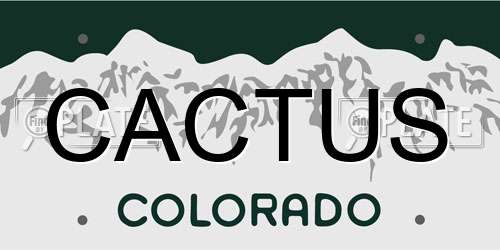 CACTUS Colorado License Plate