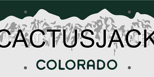 CACTUSJACK Colorado License Plate