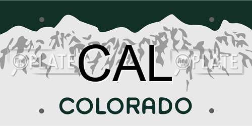 CAL Colorado License Plate
