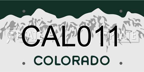 CAL011 Colorado License Plate