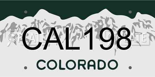 CAL198 Colorado License Plate