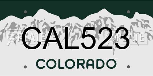CAL523 Colorado License Plate
