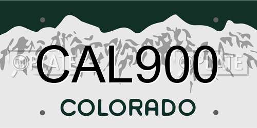 CAL900 Colorado License Plate