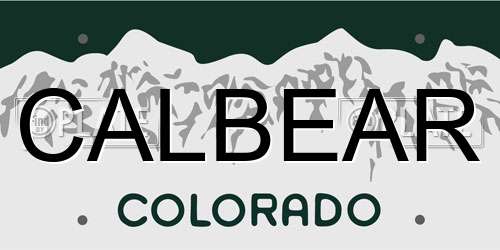 CALBEAR Colorado License Plate