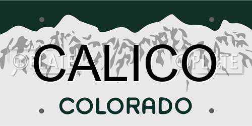 CALICO Colorado License Plate