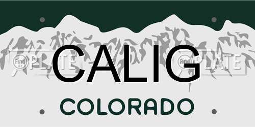 CALIG Colorado License Plate
