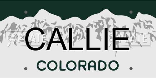 CALLIE Colorado License Plate