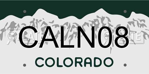 CALN08 Colorado License Plate