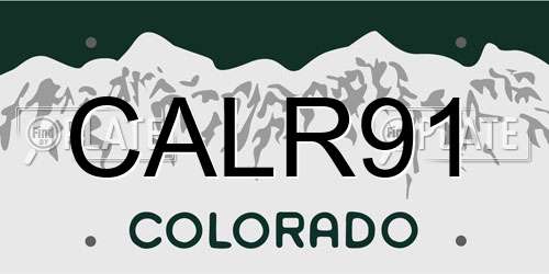 CALR91 Colorado License Plate