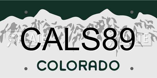 CALS89 Colorado License Plate