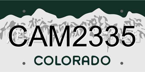 CAM2335 Colorado License Plate