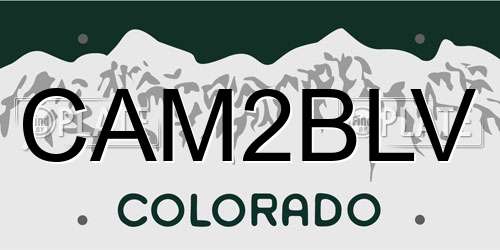 CAM2BLV Colorado License Plate