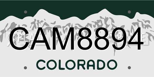CAM8894 Colorado License Plate