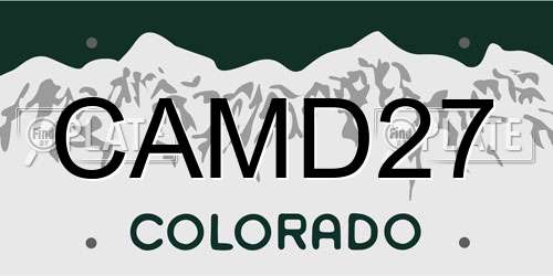 CAMD27 Colorado License Plate