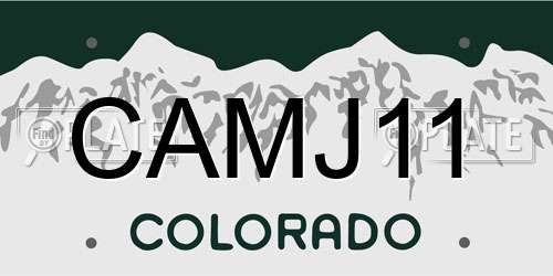 CAMJ11 Colorado License Plate