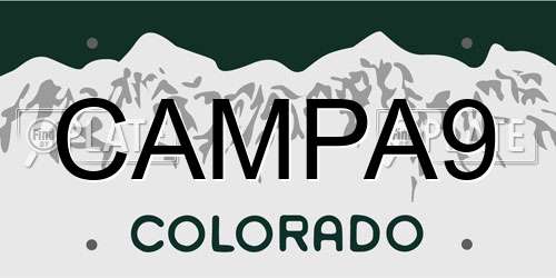 CAMPA9 Colorado License Plate