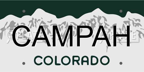 CAMPAH Colorado License Plate
