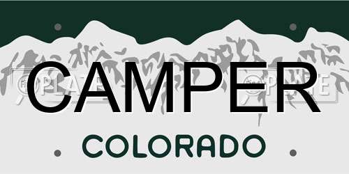 CAMPER Colorado License Plate