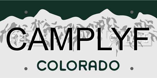 CAMPLYF Colorado License Plate