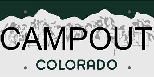 CAMPOUT Colorado License Plate