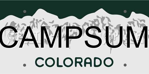 CAMPSUM Colorado License Plate