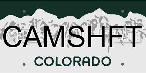 CAMSHFT Colorado License Plate