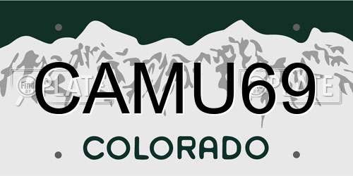 CAMU69 Colorado License Plate