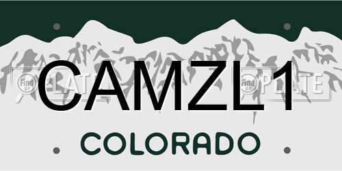 CAMZL1 Colorado License Plate