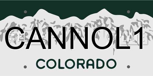 CANNOL1 Colorado License Plate