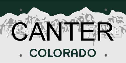 CANTER Colorado License Plate