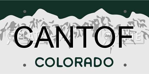 CANTOF Colorado License Plate