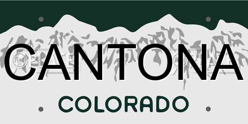 CANTONA Colorado License Plate