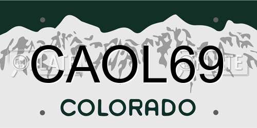 CAOL69 Colorado License Plate