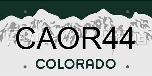 CAOR44 Colorado License Plate