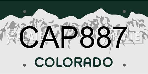 CAP887 Colorado License Plate