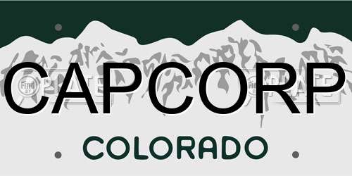 CAPCORP Colorado License Plate