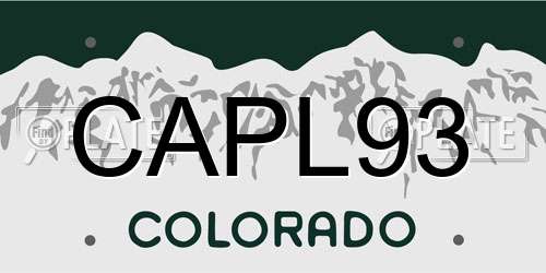 CAPL93 Colorado License Plate