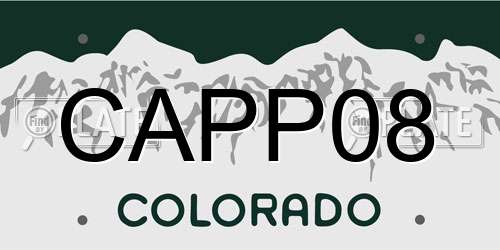 CAPP08 Colorado License Plate