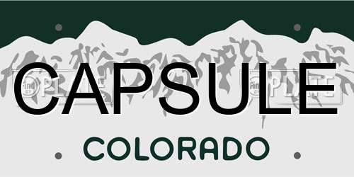 CAPSULE Colorado License Plate